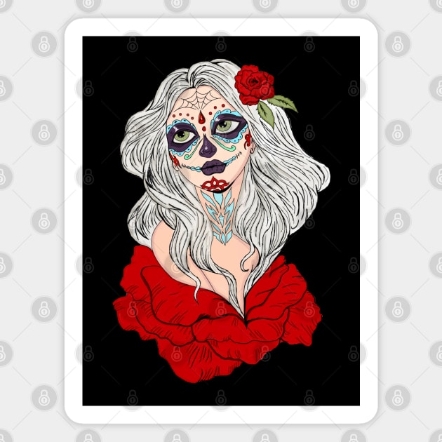 Dia De Los Muertos of Felicia Hardy Magnet by Castillo de Flores